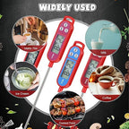 8 Pcs Meat Food Thermometer Food with Probe Water Liquid Instant Read Digital Thermometer Kitchen Cooking Supplies for Cooking BBQ Milk Yogurt (Red,Black,Pink,Blue)