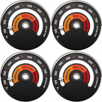 Frienda Wood Stove Thermometer Magnetic, Oven Temperature Meter Stove for Avoiding Chimney Pipe Damaged by Overheat (4 Pieces)