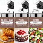 Stand Mixer, 5.5 Quart, 10 Speed Tilt-Head Kitchen Mixer, Copper Motor, Household Food Mixer with Bowl, Flat Beater, Dough Hook, Egg Whisk (300W Black)