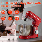 Stand Mixer, 5.5 Quart, 10 Speed Tilt-Head Kitchen Mixer, Copper Motor, Household Food Mixer with Bowl, Flat Beater, Dough Hook, Egg Whisk (450W Red)