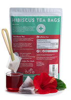 Vital Bloom Hibiscus Tea, 120 Tea Bags, 100% Natural Hibiscus Flowers, Caffein Free, Hot or Cold Brew Herbal Tea, Bleach Free Tea Bags, Non GMO (Free Bamboo Tongs included)