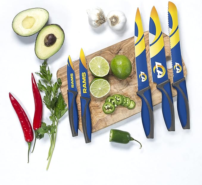 The Sports Vault NFL Los Angeles Rams 5-Piece Kitchen Knife Set