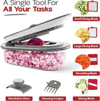 CHOPZILLA Vegetable Chopper and Mandoline Slicer for Kitchen Cuts 18x Faster, Come with 4 Blades, Scraper, & Container, All in 1 Veggie Chopper Vegetable Cutter, French Fry Cutter, Onion, Fruit, Salad