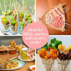 Prestee 100 Pack Bamboo Skewers for Grilling, BBQ, Kabobs, Crafts & Outdoor Parties 10-inch Brown Wooden Skewers for Crafts, Kabob Sticks, Skewer Sticks Variety Size, Shish Kebobs & Fruit Crafting