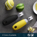 KITCHENDAO Citrus Lemon Peeler Zester Tool to Save Effort, Ultra Sharp Lemon Rind Twist Peeler Tool Bar Bartender Lime Lemon Stripper for Cocktails Kitchen, Black, KD0482B