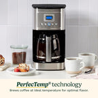 Cuisinart 14-Cup Coffee Maker, Programmable PerfecTemp Glass Carafe Coffee Machine with 1-4 Cup Setting, Brew Strength Control and Brew Pause, Stainless Steel, DCC-3200NAS