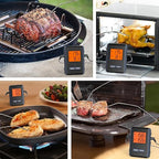 Remote Meat Thermometer Wireless, Vauno Wireless Meat Thermometer for Grilling and Smoking with Dual Meat Probe, Kitchen Timer, Digital Cooking Food Thermometer for Smoker BBQ Oven Outside Grill