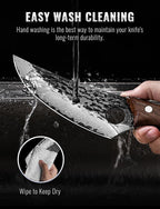 Emojoy Damascus Chef Knife, 67-Layer Damascus Steel Kitchen Knife with Black Hammered Finish, Japanese Knives for Home, Outdoor Cooking, BBQ, Include Gift Box, 6.3 Inch