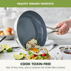 GreenPan Valencia Pro Stainless Steel 8” Frying Pan Skillet, Induction Suitable Mirrored Tri-Ply, Ceramic Nonstick PFAS-Free, Multi Clad Cookware, Dishwasher Oven & Broiler Safe