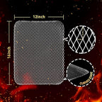 10 Pcs Disposable Grill Topper,16x12 Inch Grill Mesh Mat Disposable Pans,Non-Stick BBQ Aluminum Mats for Outdoor Grills, Easy to Clean