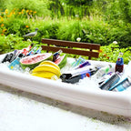 3PCS Inflatable Serving Trays Salad Ice Bar Food Drink Containers - BBQ Picnic Pool Party Supplies Buffet Luau Cooler,with a Drain Plug