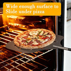Pizza Peel 12" Metal Pizza Paddle with Adjustable 28"–42" Handle, Heat Resistant Pizza Spatula for Family Pizza Oven Baking Pizza, Dough, Bread
