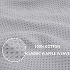 Homaxy 100% Cotton Waffle Weave Kitchen Dish Towels, Ultra Soft Absorbent Quick Drying Cleaning Towel, 13 x 28 Inches, 6-Pack, Light Gray