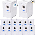 14Pcs Dust Bags Replacement for Ecovacs T30S(Not Combo) X2/X2 Pro/X2 Omni/X5 Omni Robot Vacuum Cleaner, 3L Large Capacity Disposable Replacement Bags