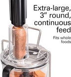 Hamilton Beach Professional Stack & Snap Food Processor & Veggie Spiralizer for Slicing, Shredding and Kneading, Extra-Large 3" Feed Chute Fits Whole Vegetables, 12 Cups, Stainless Steel (70815)