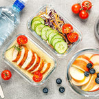 VERONES 10Pack Glass Meal Prep Containers, Airtight Glass Lunch Containers,Stackable Glass Food Storage Containers Set with Lids,Exclusive of BPA, for Microwave,Oven, Freezer&Dishwasher Friendly,Red