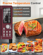 Nuwave Bravo Pro Smart Air Fryer Toaster Oven Combo, 12-in-1 Functions with Quicker & Even Crisp Technology, 1800W, 50-450°F, PFAS-Free, 21QT, Cinnamon