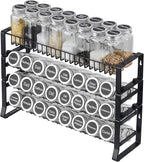 VEVOR Detachable Spice Rack Organizer for Cabinet, 4 Tie Stackable Seasoning Organizer, Spice Jars Kitchen Storage for Countertop Kitchen Pantry Cupboard, 15.8x10.7 in