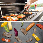 Black Grill Mats Set of 6 - Non-Stick Heavy Duty Teflon Grill Sheets for Charcoal, Gas & Electric Smokers