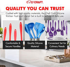Chef Craft Premium Silicone Kitchen Tool and Utensil Set, 9 Piece, Purple