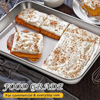 CACOLES Stainless Steel Baking Sheet Pan Set of 6, Cookie Sheet Metal Baking Pan Oven Tray, Cooking Baking Sheet for Toaster Oven, Easy Clean, Dishwasher Safe, 9 x 7 x 1 Inch