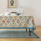 ISAENNE Designer Linen Elegant Small Rectangular Tablecloth,Colorful Floral Bohemian Table Cloth,Wrinkle Resistant Decor Tablecloths for Dining Thanksgiving Kitchen,55"*71"-Floralsea A