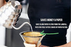 Barista Warrior Compatible with Hario V60 Pour Over Coffee Filters - Reusable Stainless Steel - Best Coffee Maker and Bar Accessories (Gold Titanium Coated)