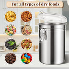 Lallisa 9 Pcs Stainless Steel Canisters 62 oz Stainless Steel Containers with Lids Food Storage Container with Airtight Clamp Lid Coffee Containers for Tea Sugar Coffee Flour Kitchen Counters