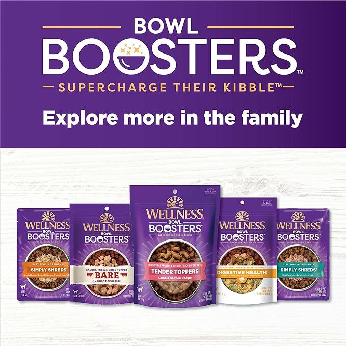 Wellness Bowl Boosters, Dog Food Topper for Small, Medium, & Large Breeds, Grain Free, Natural, Freeze Dried, Joint Health Chicken, 4 Ounce Bag (Pack of 1)