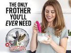 Zulay Kitchen Powerful Milk Frother Wand - Ultra Fast Handheld Drink Mixer - Electric Whisk Foam Maker for Coffee, Lattes, Cappuccino, Frappe, Matcha & Coffee Creamer - Hot Pink Gold