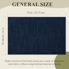 KXN Placemats Set of 4, Dual-Layer Thickened Faux Linen Table Mats, Heat Resistant & Wrinkle-Free, Machine Washable Cloth Place Mats for Kitchen Dining Indoor Outdoor (Navy Blue)