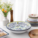Talavera Melamine Large Serving Bowl, 13.75" x 2.75" Mixing, Pasta Serving Bowls set of 2,100% Melamine Soup Bowl Salad Bowl Fruit Bowls,Lightweight and Unbreakable…