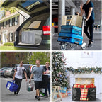 BALEINE 8-Pack Oversized Moving Bags with Reinforced Handles, Heavy-Duty Storage Tote Moving Supplies for Packaging, Camping (Black w/Window, 8-Pack)