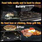 Grill Mats for Outdoor Grill, (10 pcs) Non Stick BBQ Grill Mat Grilling Mat, BBQ Grilling Accessories, Heavy Duty, Reusable and Easy to Clean, Grill Sheets for Gas Charcoal and Electric BBQ