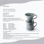 Pour Over Coffee Maker with 100 Sheets of V60 Paper Filter, 15 oz Ceramic Coffee Mug & Coffee Dripper, 1 Cup-Single brew coffee set, Grey