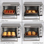 Ecolution Non-Stick Toaster Oven Bakeware Set, 4 Piece, Carbon Steel, Easy to Clean and Perfect for Single Servings, Copper