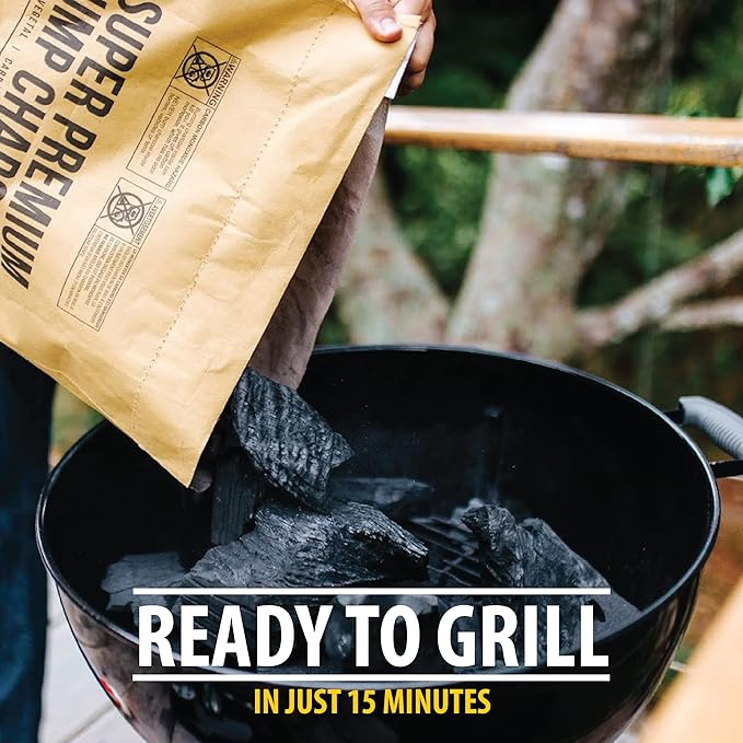 FOGO Super Premium Hardwood Lump Charcoal 17.6 Pound Bag, Fogostarters Natural Fire Starters and Blazaball Bundle