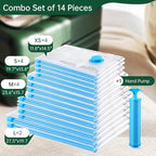 Compression Bags for Travel & Space Saver - Vacuum Seal Bags for Clothing & Luggage (14 Combo Pack)