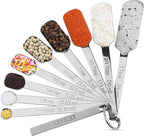 17-Piece Stainless Steel Measuring Cups and Spoons Set, Silver, 7 Cups & 9 Spoons + Leveler