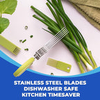 Jenaluca Herb Scissors with Five Blades - Two Pack - Herb Chopper with cleaning comb and safety cover