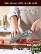8.5 inch Kiritsuke Kitchen Chef Knife - 67 Layers Damascus Steel & Resin Handle - Xuan Series(Sapphire Blue)