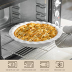MALACASA Ceramic Pie Pan Set of 2, 9 inch, 40 oz Round Pie Dishes with Fluted Edges, Non Stick, For Quiche, Apple Pies, Pot Pies & More