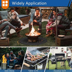 Round Under Grill Mat for Outdoor Grill, 39 Inch Anti-Slip BBQ Floor Mats, Easy to Clean Reusable Fireproof Grill Pad, Oil-Proof Waterproof Protector for Deck Fireplace Pit Mat Black