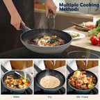 ARC Nonstick Frying Pan Skillet With Removable Handle,10 Inch Skillet with Lid Egg Pan Non Stick Saute Pan, Oven and Dishwasher Safe, PFOA Free Cookware Cooking Pan For Induction Cooktops