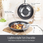 Granitestone 20 Pc Ceramic Cookware Set Nonstick, Complete Pots and Pans Set Non Stick for Kitchen with Bakeware, Cooking Utensils & Steamer, Non Toxic Made Without PFOA PFOS, Oven & Dishwasher Safe