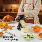 HANSGO Rotary Cheese Grater Hand Crank, Shredder Slicer Grinder, 3 Large Diameter Metal Blades & Cleaning Brush, Non-slip Suction Base, Labor-Saving Handle, Kitchen Gadgets for Cheese, Vegetable, Nuts