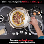 Chef's Secret 5-Ply Stainless-Steel Pancake Pan/Griddle with See Through Glass Lid