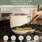 Nuwave Healthy Duralon Blue Ceramic Nonstick Cookware Set, Diamond Infused Scratch-Resistant, PFAS Free, Dishwasher & Oven Safe, Induction Ready & Evenly Heats, Tempered Glass Lids & Stay-Cool Handles
