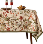 ISAENNE Designer Bohemian Linen Small Rectangular Tablecloth,Colorful Floral Pattern Table Cloth,Wrinkle Resistant Decorative Tablecloths for Dining Thanksgiving Kitchen Party,55"*71"-Grace A