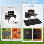 Large 75 x 40 inch Under Grill Mats for Outdoor Grill, Double-Sided Fireproof Deck Patio Protector Mat, Waterproof Oil-Proof BBQ Floor Pad Indoor Fire Pit Fireplace Mat